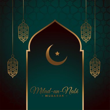Müslümanlar bayramı milad un nabi festival kartı