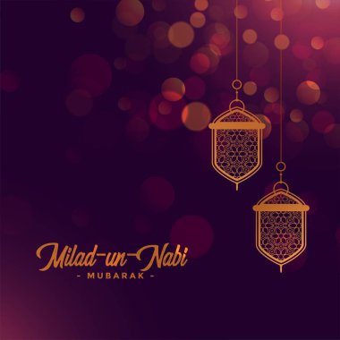 Milad un nabi festival kartı mor renkli.