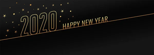 Feliz ano novo 2020 preto e ouro banner design —  Vetores de Stock