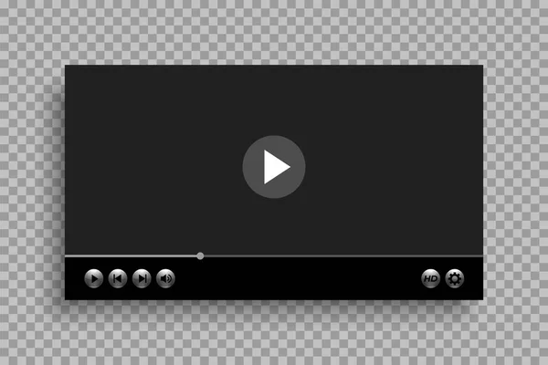 Videospeler Template Met Glanzende Knoppen Ontwerp — Stockvector