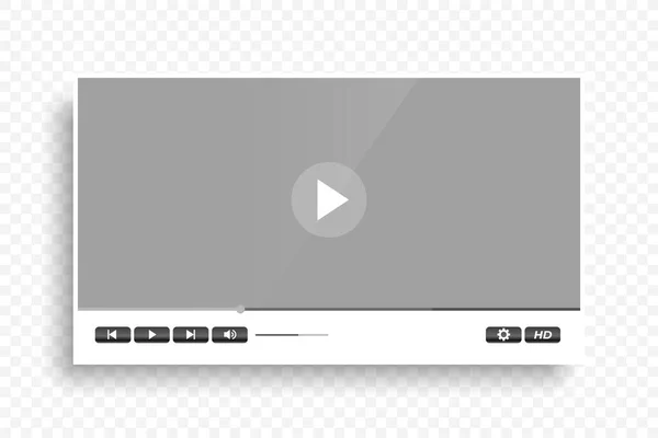 ホワイトクリーンなモダンなビデオプレーヤーテンプレートデザイン — ストックベクタ
