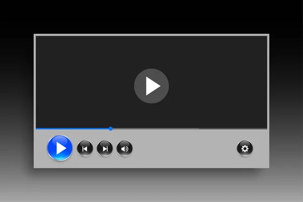 Estilo Classe Modelo Vídeo Player Modelo Mockup — Vetor de Stock