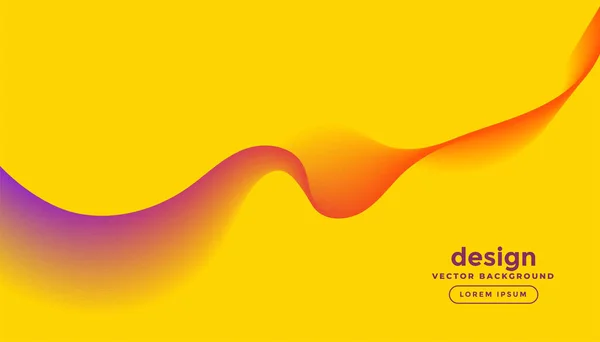 黄色背景设计中的彩色抽象波线 — 图库矢量图片