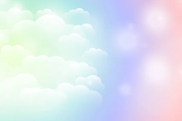 Dreamy Magical Shiny Clouds Background Vibrant Colors — Stock Vector