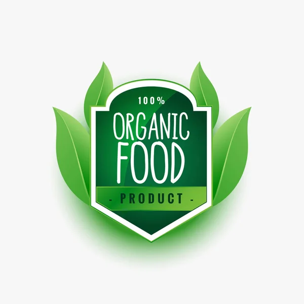 Produit Alimentaire Certifié Biologique Étiquette Verte Autocollant — Image vectorielle