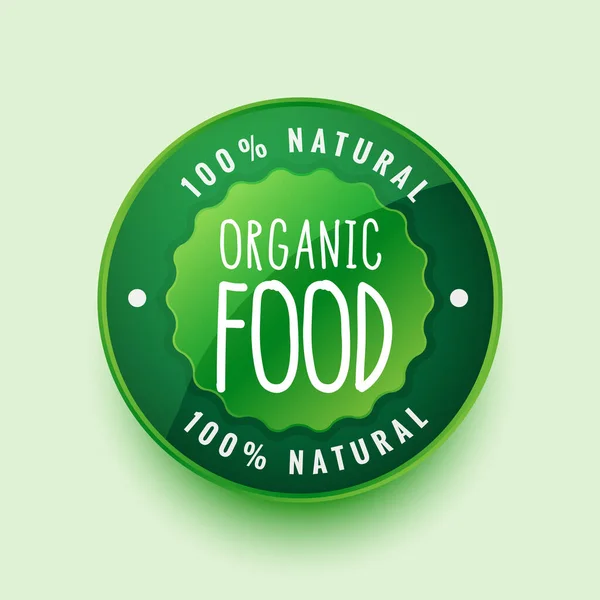 Etiqueta Alimenticia Natural 100 Ecológica Diseño Pegatina — Vector de stock