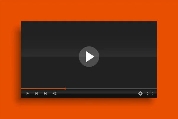 Glossy Modern Video Player Template Mockup Template — Stock Vector