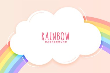 cute rainbow and cloud background in pastel colors clipart