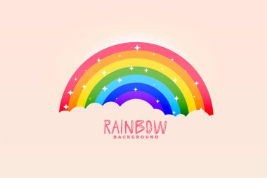 cute rainbow and clouds pink background stylish design clipart