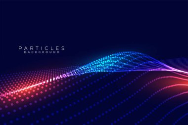 Dijital parçacıklar teknolojisi fütüristik dalgalı arkaplan tasarımı