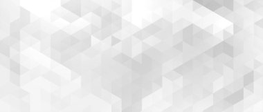 ekegant beyaz ve gri üçgen desenli pankart tasarımı