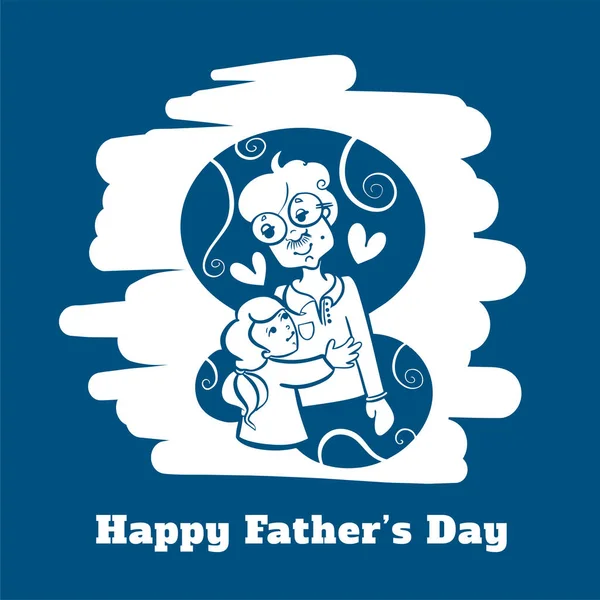 Feliz Padre Día Concepto Fondo Con Papá Hija — Vector de stock