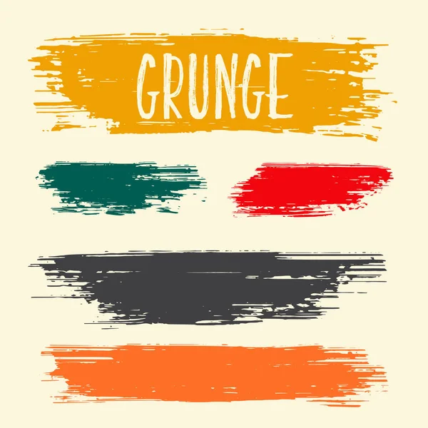 Dirty Grunge Pinsel Farbe Striche Kollektion Design — Stockvektor