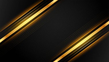 Premium siyah ve altın çizgiler soyut arkaplan