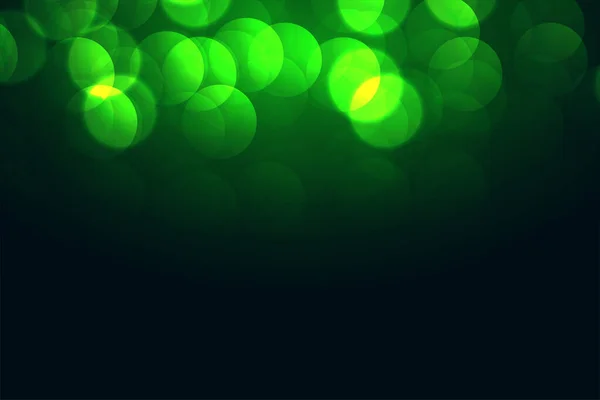 Attractive Green Bokeh Lights Effect Background Design — Stock Vector