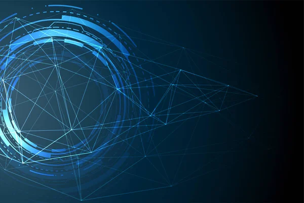 Bannière Visualisation Données Technologie Futuriste Avec Diagramme Circuit — Image vectorielle