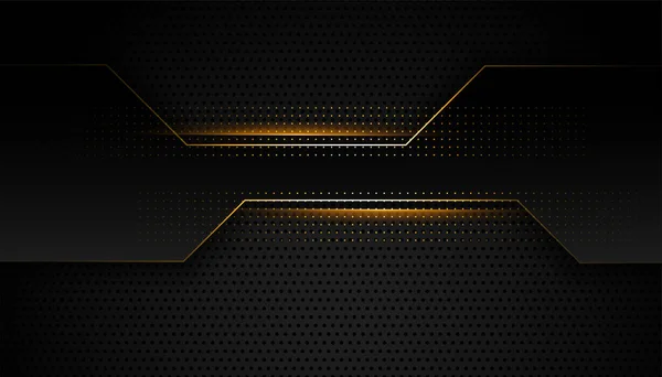 Zwart Goud Premium Geometrisch Achtergrond Ontwerp — Stockvector