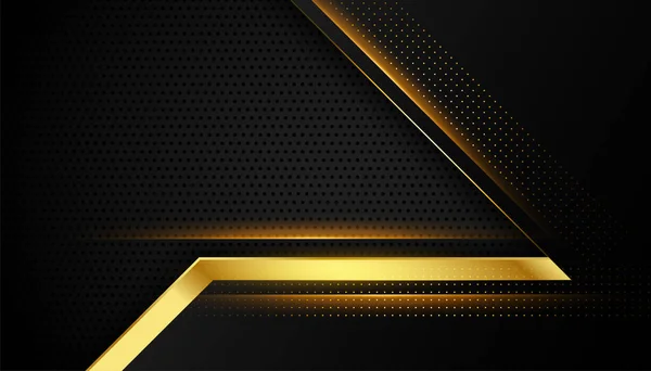 黒と金色のプレミアム抽象的な背景デザイン — ストックベクタ