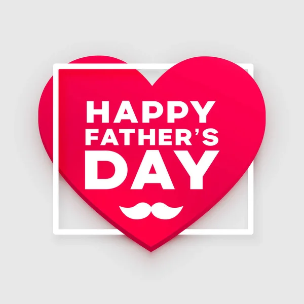 Feliz Padre Día Corazón Saludo Fondo Diseño — Vector de stock