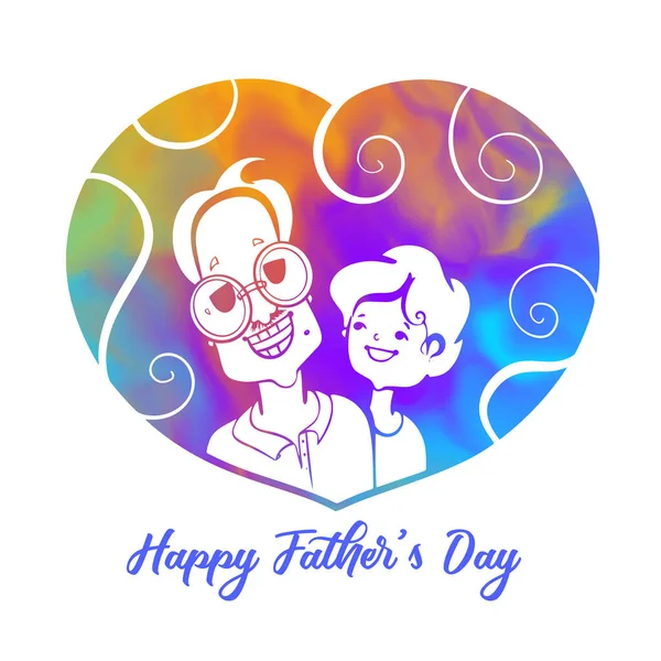 Happy Fathers Day Doodle Style Card Design Background — Stock Vector