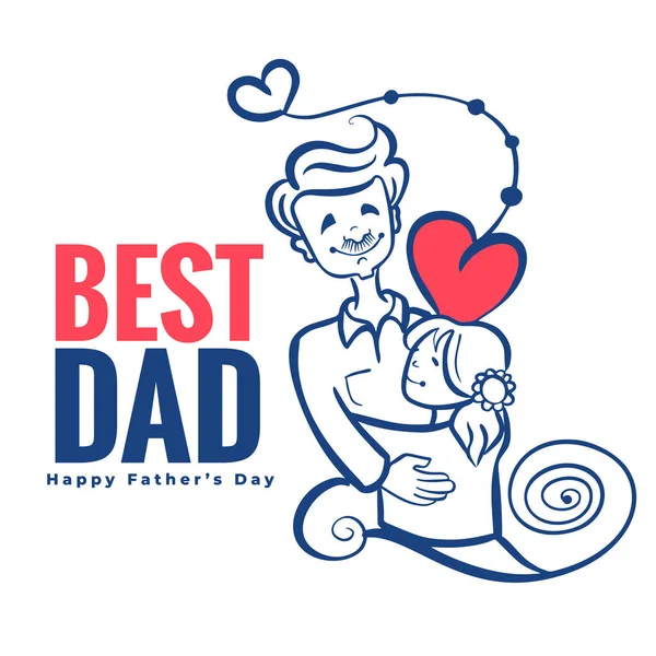 Creativo Doodle Estilo Mejor Padre Padres Día Fondo — Vector de stock