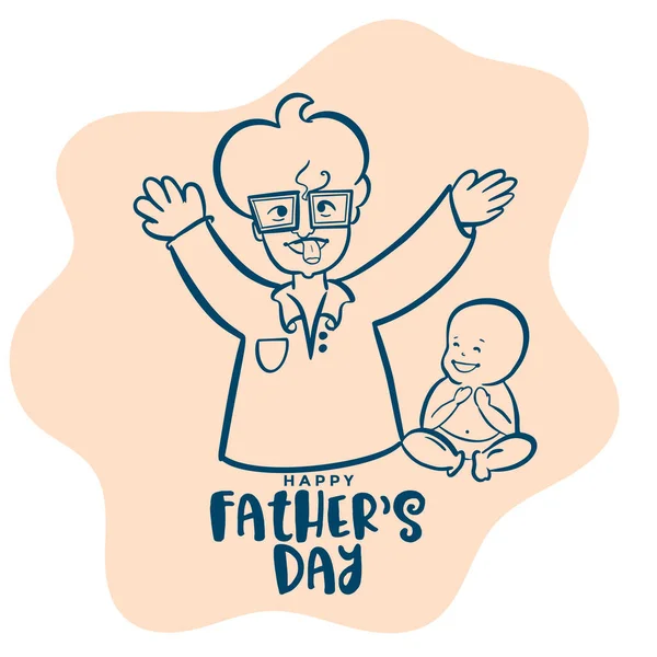 Tata Bawi Się Dzieckiem Szczęśliwy Dzień Ojca — Wektor stockowy