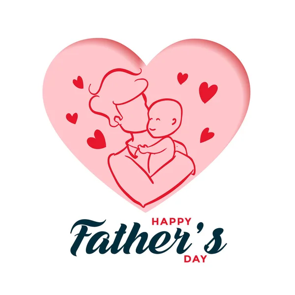 Padre Hijo Amor Diseño Feliz Día Los Padres — Vector de stock