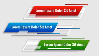 Geometrik tarzda soyut alt üçüncü renk pankartı
