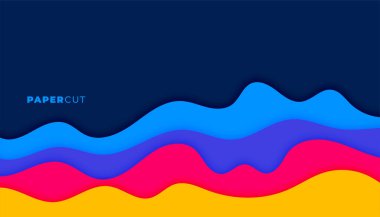 soyut dalgalı kağıt kesimi arka plan eğrisi tasarımını şekillendirir