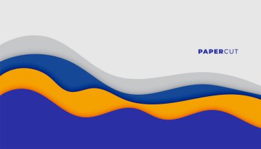 kağıt kesimi biçimi soyut mavi dalgalı arkaplan tasarımı