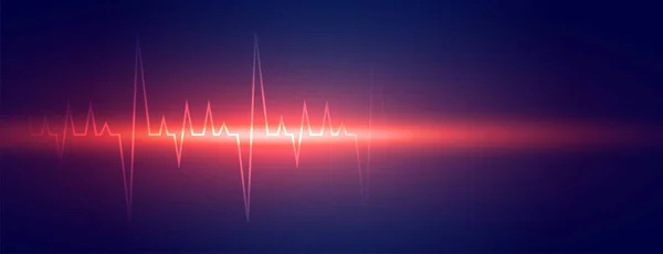 Parıldayan Kalp Atışı Çizgisi Tıp Bilimi Afişi Tasarımı — Stok Vektör