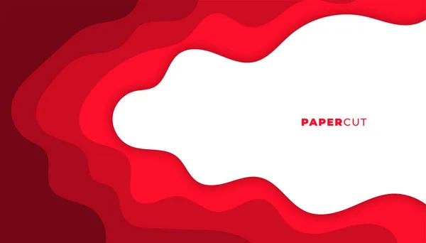 Abstracto Corte Papel Estilo Rojo Color Fondo Diseño — Archivo Imágenes Vectoriales