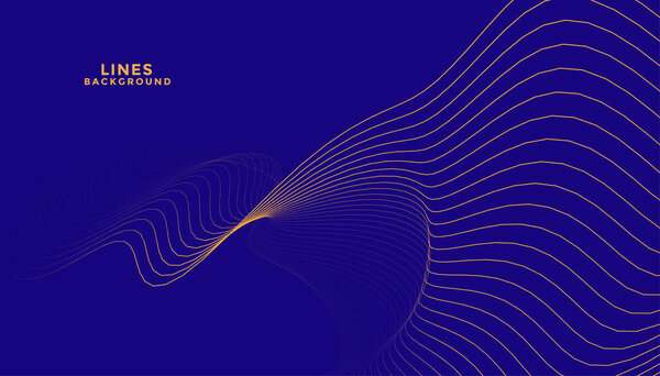 синий фон с абстрактным дизайном желтых линий
