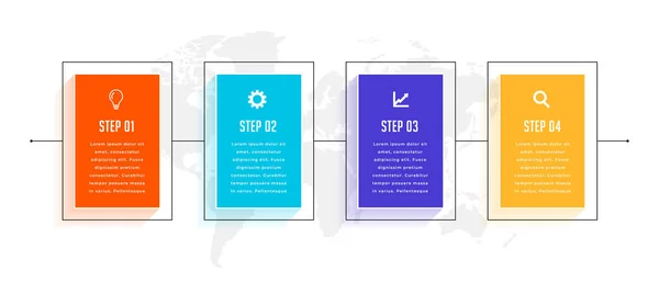 Négy Lépés Idővonal Üzleti Infografikai Sablon Tervezés — Stock Vector