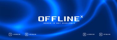 soyut mavi dijital parlayan çizgiler afiş tasarımı