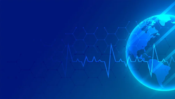 Monde Médical Soins Santé Fond Bleu Avec Espace Texte — Image vectorielle