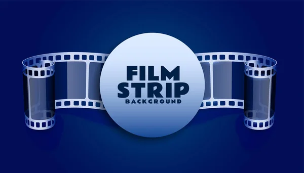 Mavi Arkaplanlı Film Makarası Şeridi — Stok Vektör