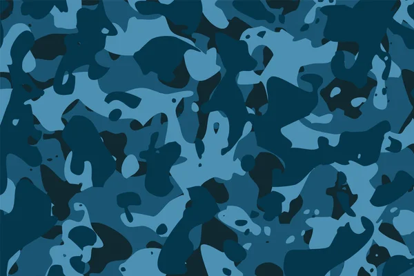 Soldat Militär Kamouflage Mönster Blå Nyanser — Stock vektor