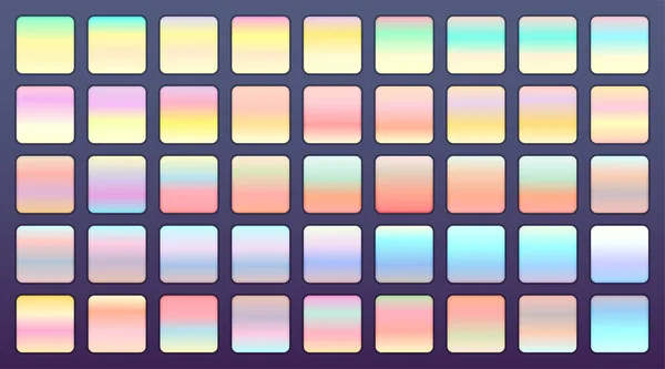 Holographique Pastel Dégradés Couleur Grand Ensemble — Image vectorielle