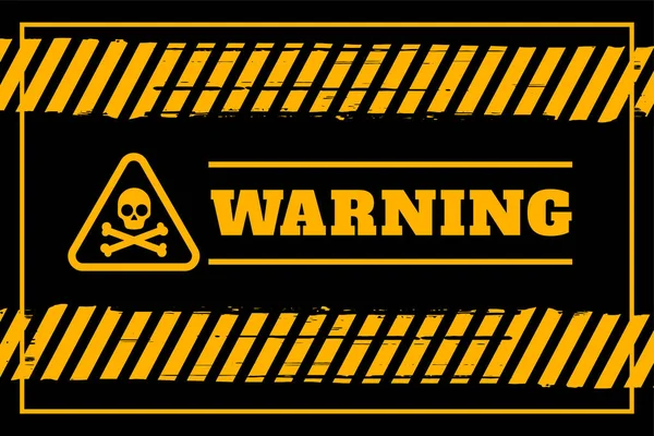 Dirty Warning Background Yellow Black Colors — Stock Vector