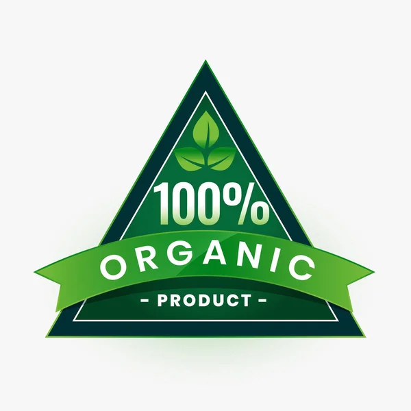 Étiquette Autocollant Vert 100 Produit Biologique — Image vectorielle