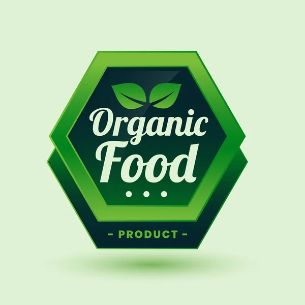 Étiquette Autocollant Alimentaire Bio Vert — Image vectorielle