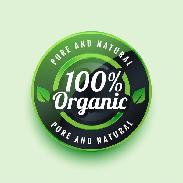 Diseño Orgánico Puro Natural Etiqueta Insignia — Vector de stock