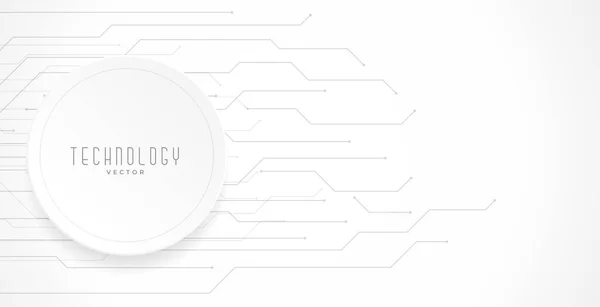 Bianco Tecnologia Circuito Linee Diagramma Sfondo Design — Vettoriale Stock