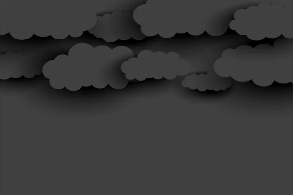 Dunkelgraue Wolken Hintergrund Scherenschnitt Stil — Stockvektor