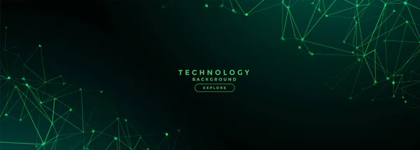 Digitaal Technologie Netwerk Lijnen Mesh Banner Ontwerp — Stockvector