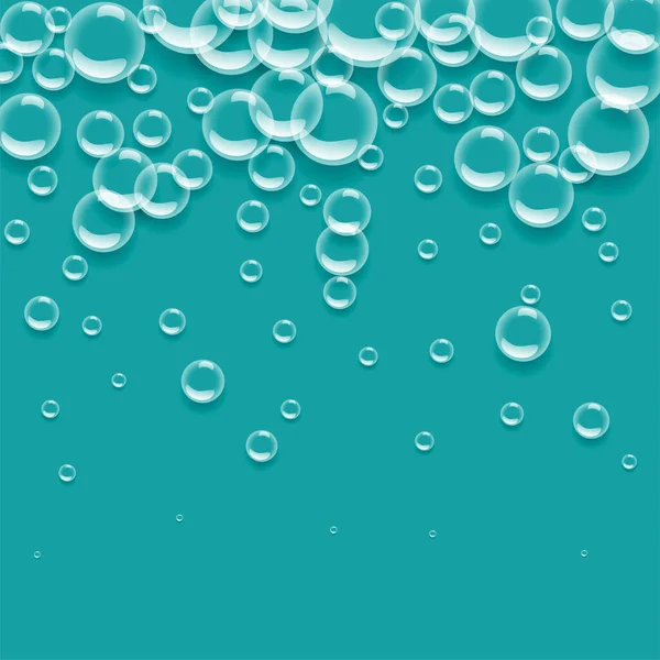 Druppels Water Blauwe Achtergrond Ontwerp — Stockvector
