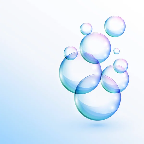 Vatten Eller Såpa Bubblor Flytande Bakgrund Design — Stock vektor