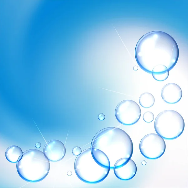 Fondo Burbujas Agua Brillante Sobre Fondo Azul — Vector de stock