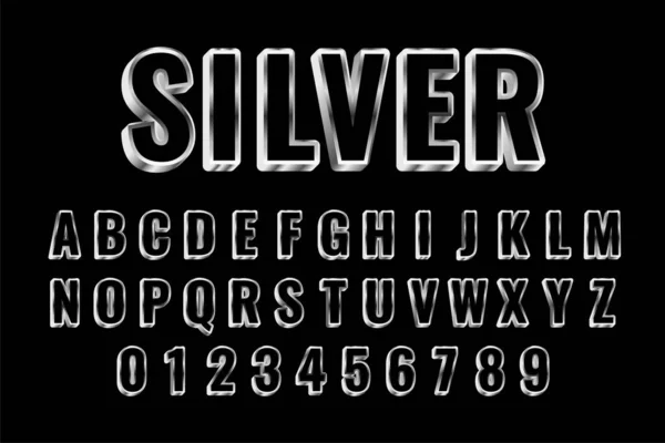 Stil Silber Alphabete Text Effekt Set — Stockvektor